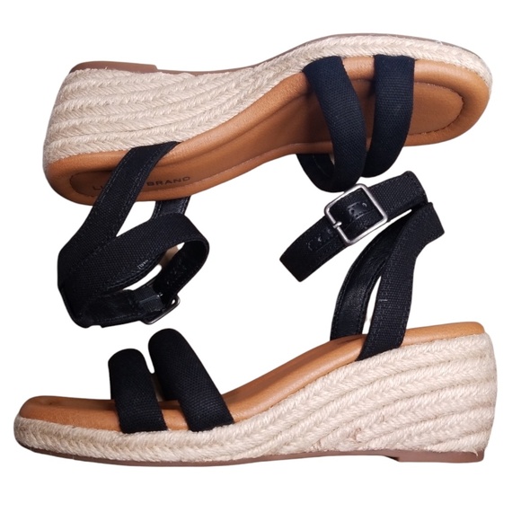 Lucky Brand Black Nasli Espadrille Wedge Slingback Sandal Size 5M NEW - Picture 4 of 11